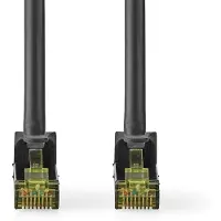 Nedis CAT7-Netzwerkkabel - S/FTP - RJ45 Stecker - RJ45 Stecker - 2.00 m - Snagless - Rund - LSZH - Schwarz - Label