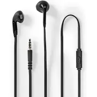 Nedis Kopfhörer mit Kabel - 3.5 mm - Kabellänge: 1.20 m - Eingebautes Mikro - Lautstärke-Regler - Schwarz