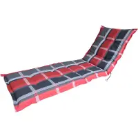 Madison B253 Rollliegenauflage Gartenliege Auflage 200x60x8cm rot karo