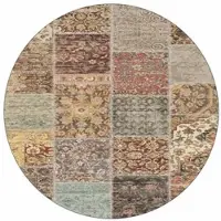 Bamyum Nadine Tapis Imprimé Chenille Fabriqué à la Machine 200 x 200 cm
