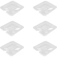 ACMax 6 Stück Polycarbonat Deckel mit Aussparung GN 1/6 Gastronormbehälter GN-Behälter Gastronorm Kunststoff