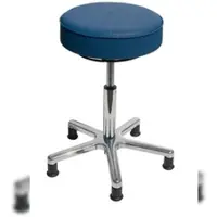 Proregal Drehhocker Indianapolis | Sitzhöhe 46-59cm | Ø 53cm | Tragfähigkeit 110kg | Kunstleder-Sitz | Aluminium-Fußkreuz mit Gleiter | Lichtblau