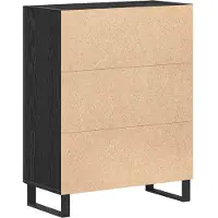 vidaXL Sideboard Schwarz Eichen-Optik 69,5 x 34 x 90 cm Holzwerkstoff