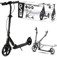 Evo Folding Two-Wheeled Urban Scooter Street Rider 200 Schwarz mit Fuß 8+