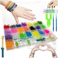 Kruzzel Gummibänder zur Herstellung von Armbändern 4400 Stück + Webstuhl