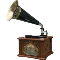 Roadstar Retro-HiFi Anlage mit Platten-/Kassettenspieler, CD/MP3-Player, UKW/MW-Stereoradio, USB/AUX-IN, Encoding und Horn-Lautsprecher