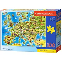 Castorland Puzzle Karte von Europa 100 Teile