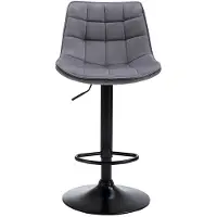 Vente-unique Barhocker 2er-Set - höhenverstellbar - Samt & Metall - Grau - LIMA II