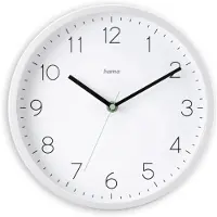 Hama Menorca, Wand, Funkgesteuerte Uhr, Rund, Weiß, Kunststoff, Glas