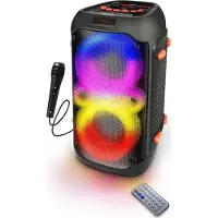 Esperanza EP156 BT FM LED RGB Karaoke-Lautsprecher Schwarz 20W