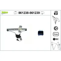 Valeo 861238 Elektrischer Fensterheber Vorne Links für FORD Fiesta Mk6 Schrägheck (JA8, JR8)