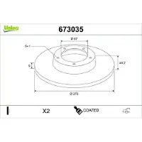 Valeo 2x Bremsscheiben Hinten passend für MERCEDES-BENZ B-Klasse (W246, W242) 276mm 673035