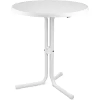 Beautissu Outdoor Stehtisch Emma, Ø60cm, 70 cm hoch, Weiß