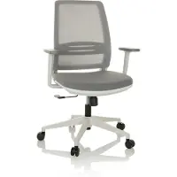Hjh OFFICE Home Office Bürostuhl PROFONDO ECO W Schreibtischstuhl mit Armlehnen Stoff / Netzstoff Drehstuhl