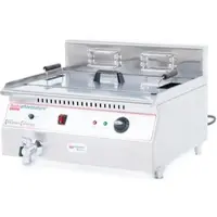 Ristoattrezzature Professionelle elektrische Fritteuse 400 Volt – Einzelwanne – mit Ablasshahn – 30 Liter, Ölkapazität 23 Liter