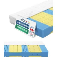 AM Qualitätsmatratzen | Premium Plus 7-Zonen Kaltschaummatratze 120x200 cm | Mittelfest (H3) | Ergonomische Matratze mit druckentlastenden Visco-Einsätzen | RG60 | 19 cm Höhe | 120 x 200 cm