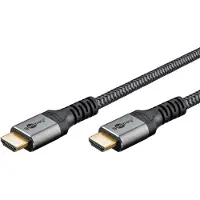 Goobay Ultra High-Speed HDMI-Kabel, 8K/60Hz, 1 m, schwarz, silber