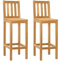 vidaXL Barhocker 2 Stk. Natur Massivholz Teak