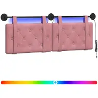 Syfax Hängendes Kopfteil Mit LED Licht Rosa Samt