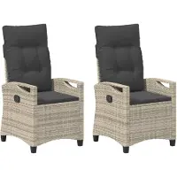 vidaXL Gartenstuhl 2 Stk. Hellgrau und Dunkelgrau Stahl und Polyester