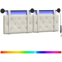 Syfax Hängendes Kopfteil Mit LED Licht Creme Samt