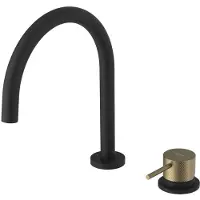 Sapho ULTRASAN 2-Loch Waschtischarmatur, Schwarz matt/Gold matt