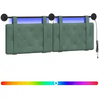 Syfax Hängendes Kopfteil Mit LED Licht Meergrün Samt