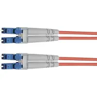 Telegärtner LWL Rangierkabel 2x G50/125 OM4, 1x LC Duplex - 1x LC Duplex, violett, 5 m