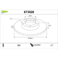 Valeo 2x Bremsscheiben Hinten passend für MERCEDES-BENZ C-Klasse Limousine (W204) 300mm 673026