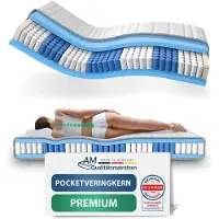 AM Qualitätsmatratzen Premium Taschenfederkernmatratze Made in Germany 180x210cm H2