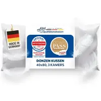 AM Qualitätsmatratzen Premium Daunenkissen 40x80 im 3-Kammer-System Made in Germany & DOWNPASS Zertfiziert