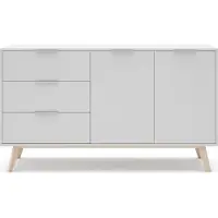 CALICOSY Sideboard mit Türen CAMPUS in Weiß - (W) 140 x (H) 81 x (L) 40 cm | Gr.: onesize