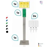 Blanc HYGIENIC SET: Desinfektionsspender SENSOR Cosmos +Bodenständer Edelstahl +Infotafel +3x 1-Liter Hautdesinfektion +prof. Hygieneplan