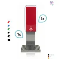 Blanc HYGIENIC SET: Desinfektionsspender SENSOR, berührungslos Blanc Cosmos versch. Farben+Edelstahlhalterung mit Auffangschale