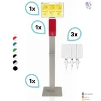 Blanc HYGIENIC SET: Desinfektionsspender SENSOR Cosmos +Bodenständer Edelstahl +Infotafel +3x 1-Liter Hautdesinfektion +prof. Hygieneplan