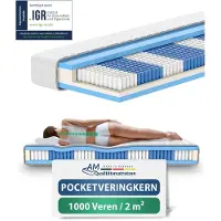AM Qualitätsmatratzen Premium 1000 Federn/2 m2 Taschenfederkernmatratze Made in Germany 160x200cm H3