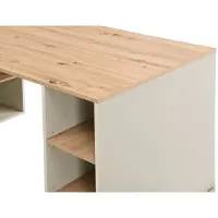 Vente-unique Eckschreibtisch mit Stauraum - MDF - Beige und Natur - ROMIARA