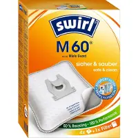 Swirl M 60 EcoPor Staubsaugerbeutel 4 Stück für Miele Hoover 99,9% Filterung