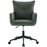 Vente-unique Bürostuhl höhenverstellbar - Cord - Grün & Schwarz - BATARU von Pascal Morabito