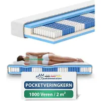 AM Qualitätsmatratzen Premium 1000 Federn/2 m2 Taschenfederkernmatratze Made in Germany 80x160cm H4