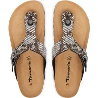 Tamaris Damen Pantolette Zehentrenner mit Tieffußbett aus Leder 1-27522-42, Größe:38 EU, Farbe:Mehrfarbig