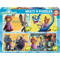 Educa Multi 4 In 1 50-80-100-150 Pieces Zootopia 2 Puzzle Mehrfarbig Kinder Mehrfarbig One Size