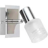 Brilliant LED Wandleuchte Lea | zeitloser Wandstrahler | Metall/Glas | eisen/chrom/weiß | Kopf schwenkbar | 1x E14 max 4 W