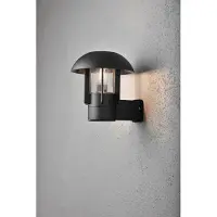 Konstsmide Heimdal Wandleuchte schwarz lackiertes Aluminium, klares Glas, Hand EU 404-750