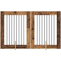 Syfax Hundetor mit Ständern 2 pcs Altholz 80 x 100 cm Holzwerkstoff
