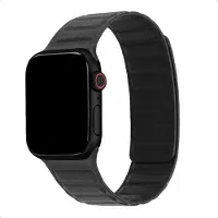 Accezz Magnetisches Echtlederarmband für Apple Watch | 38/40/41/42 mm - Schwarz