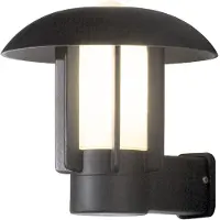 Konstsmide Heimdal Wandleuchte schwarz lackiertes Aluminium, opales Glas, Hand EU 401-752