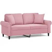 vidaXL 2-Sitzer-Sofa mit Zierkissen Rosa 140 cm Samt