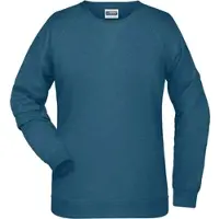 James & nicholson Damen Raglan Sweater Sweatshirt 8021 petrol melange XXL