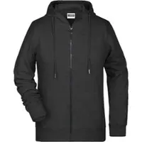 James & nicholson Damen Kapuzen Sweatjacke 8025 black heather L